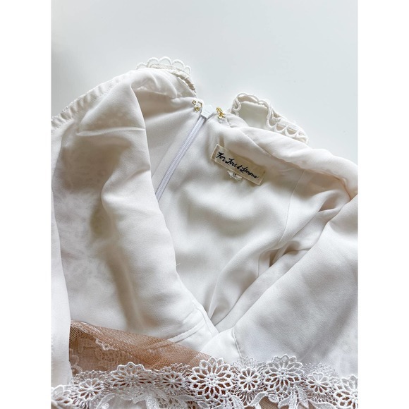 For Love and Lemons Crema Silk Linen Dress in Off White Size Medium - Picture 8 of 10